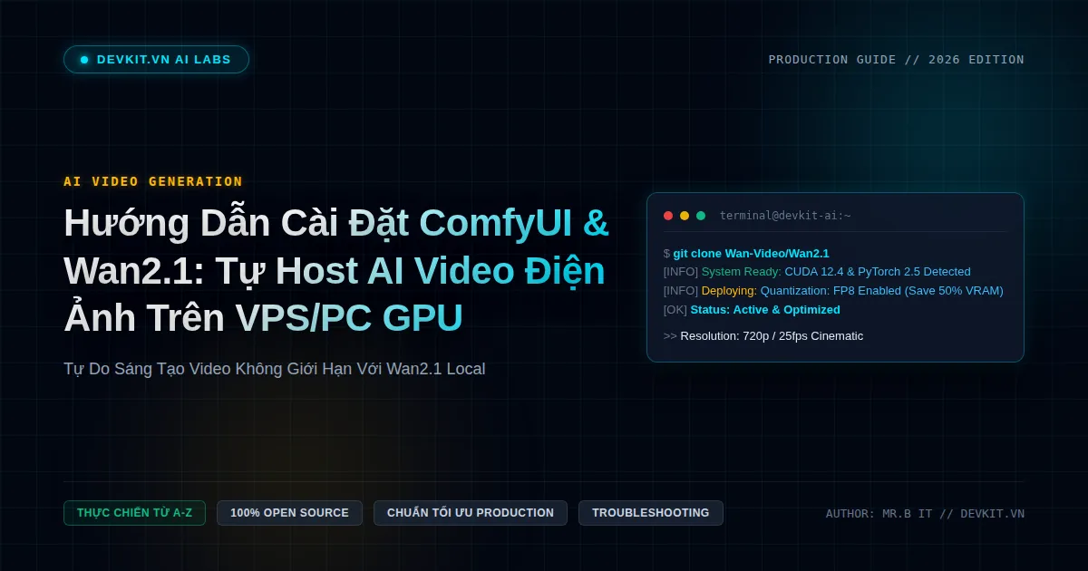 Hướng Dẫn Cài Đặt ComfyUI & Wan2.1: Tự Host AI Video Điện Ảnh Trên VPS/PC GPU
