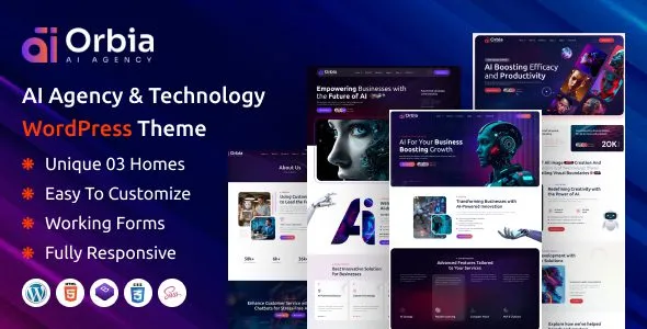 Orbia – Theme WordPress cho AI Agency, SaaS & doanh nghiệp công nghệ hiện đại