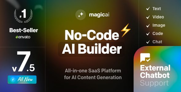 MagicAI - Website tạo sản phẩm OpenAI dưới dạng SaaS, AI Content, Text, Image, Video, Chat, Voice, và Code Generator